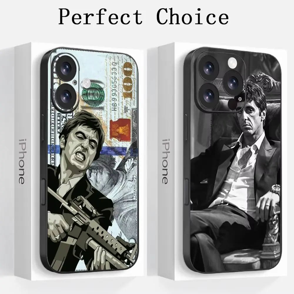Scarface Tony Montana Cartoon Personalized Animal Phone Case - Shockproof, Full Coverage, Impact Buffer Flexible Cover for iPhone 17 Air,16,15,14,13,12,11 Pro Max,X,XR,XS Plus,Mini,SE 2020,2022 Mobile Accessories, Colorful