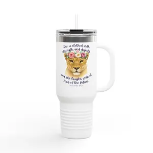 Insulated Travel Mug Christian, 40oz | Proverbs 31:25