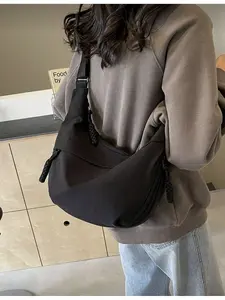 Fashion Colorful Nylon Waterproof Crossbody Bag Casual College Style Wide Shoulder Strap Multiple Zipper Compartments Student Shopping Daily Use Street Style Japanese Style Women's Bag Casual Crossbody Bags