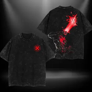Cyclops MCU X Mutants Double Printed Oversize Lightweight Acid Washed Tee TV Show Graphic Top Cotton Gift T-Shirt For Comic Lover, Gift T-Shirt For Movie Lover RRP