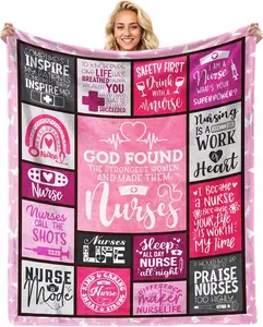 Nurse Gifts for Women – Perfect for Nurses Week Gifts, 60"X50" Soft Cozy Nurse Blanket, Ideal Nurse Practitioner Gifts for Women, Nursing Graduation Gifts, Showcasing Your Nurse Appreciation
