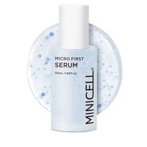 Minicell Micro First Serum, K-beauty Skincare,  Patented MET Technology for Wrinkle Care & Brightening - Dual Functionality with Jojoba Oil & Triple HA, 50ml