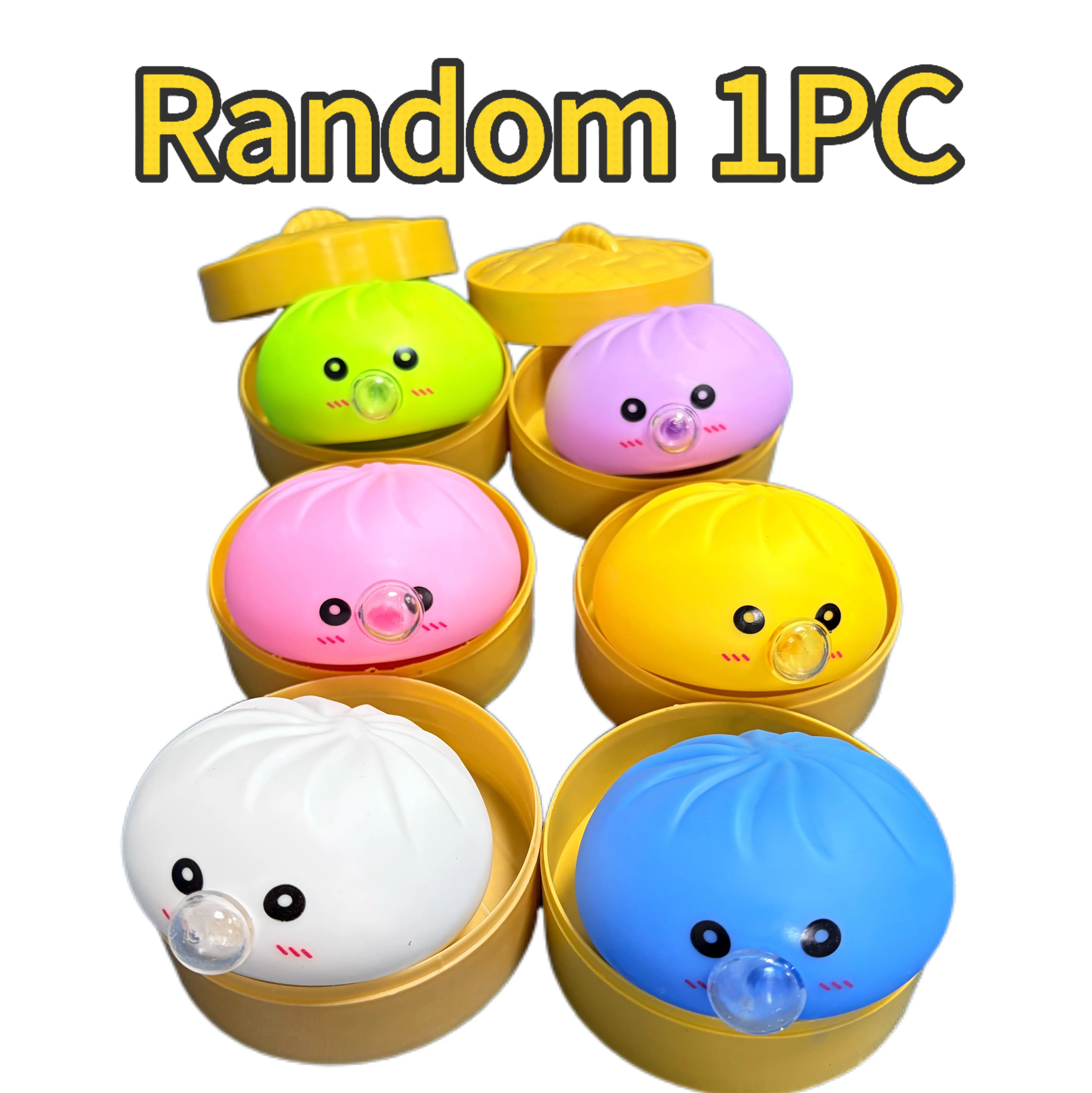 Dumpling Squishies Set with Steamer, New Bubble-Blowing Squishies