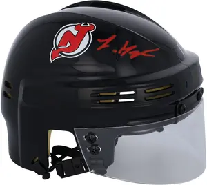 Luke Hughes New Jersey Devils Autographed Black Mini Helmet - Fanatics Authentic Certified
