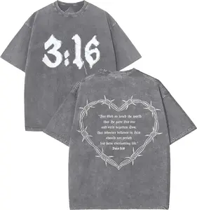 John 3_16 Unisex Washed T-Shirt, Vintage 90s Graphic Tee, Gift Top Womenswear Cotton Mineral Color