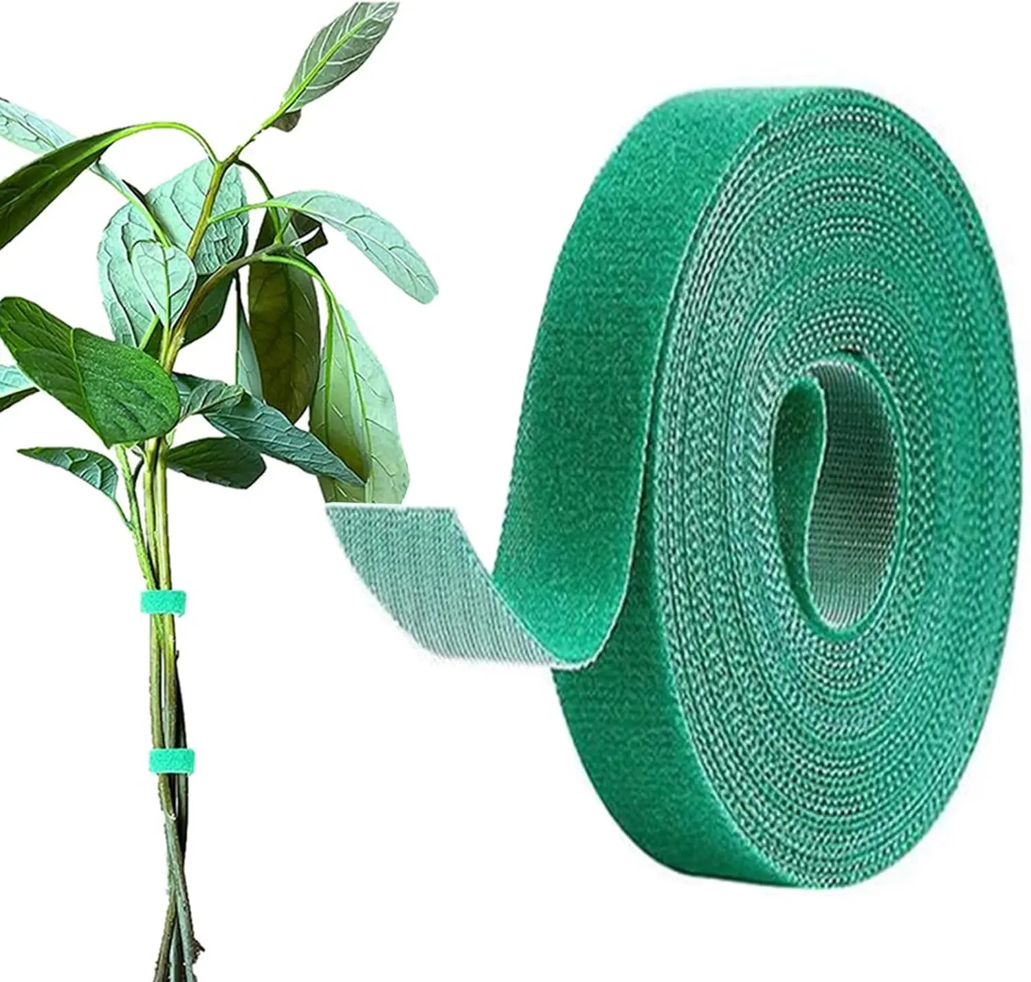 5 Pcs Reusable Green Adjustable Plant Tie Tape Multifunctional Garden Support Accessory Flexible Fixing Strap For Outdoor Climbing Vegetables Tomato Vines Easy Cut Plant Binding Tape For Garden Crop Growth Daily Plant Care Supplies