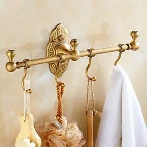 2024 Rustic Charm Vintage Brass Towel Bar Rack - Wall-Mounted Storage Shelf for Bathroom - Durable & Aesthetically Pleasing Organizer