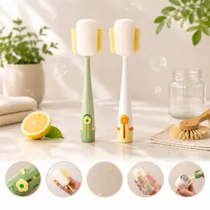 5-in-1 Multi-Functional Bottle Cleaning Brush - 360° Deep Clean, Long Handle, Soft Bristle Gap Cleaner for Baby Bottles, Hydro Flasks, Kitchen Use
