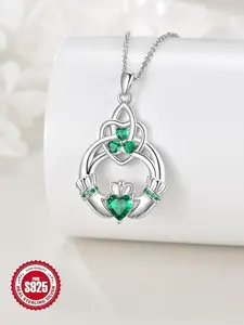 S925 Sterling Silver Luxury Princess Cut Zirconia Decorated Pendant Necklace & Ring, Fashion Jewelry Accessories for Women, Trendy All-match & Exquisite Jewelry for Birthday Gift, Jewelry Set