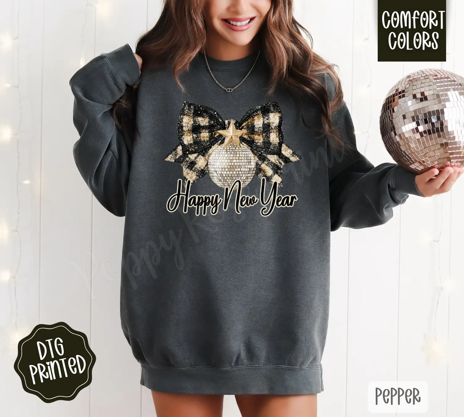 Cheers Comfort Colors Sweatshirt, Trendy Women's New Years Crewneck