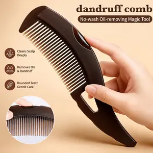 Self-Cleaning Dandruff Scalp Massage Comb for Women & Men, Hollow Teeth Scalp Scrubber for Deep Oil, Flake & Buildup Removal, Itchy Scalp Relief & Healthy Hair Care