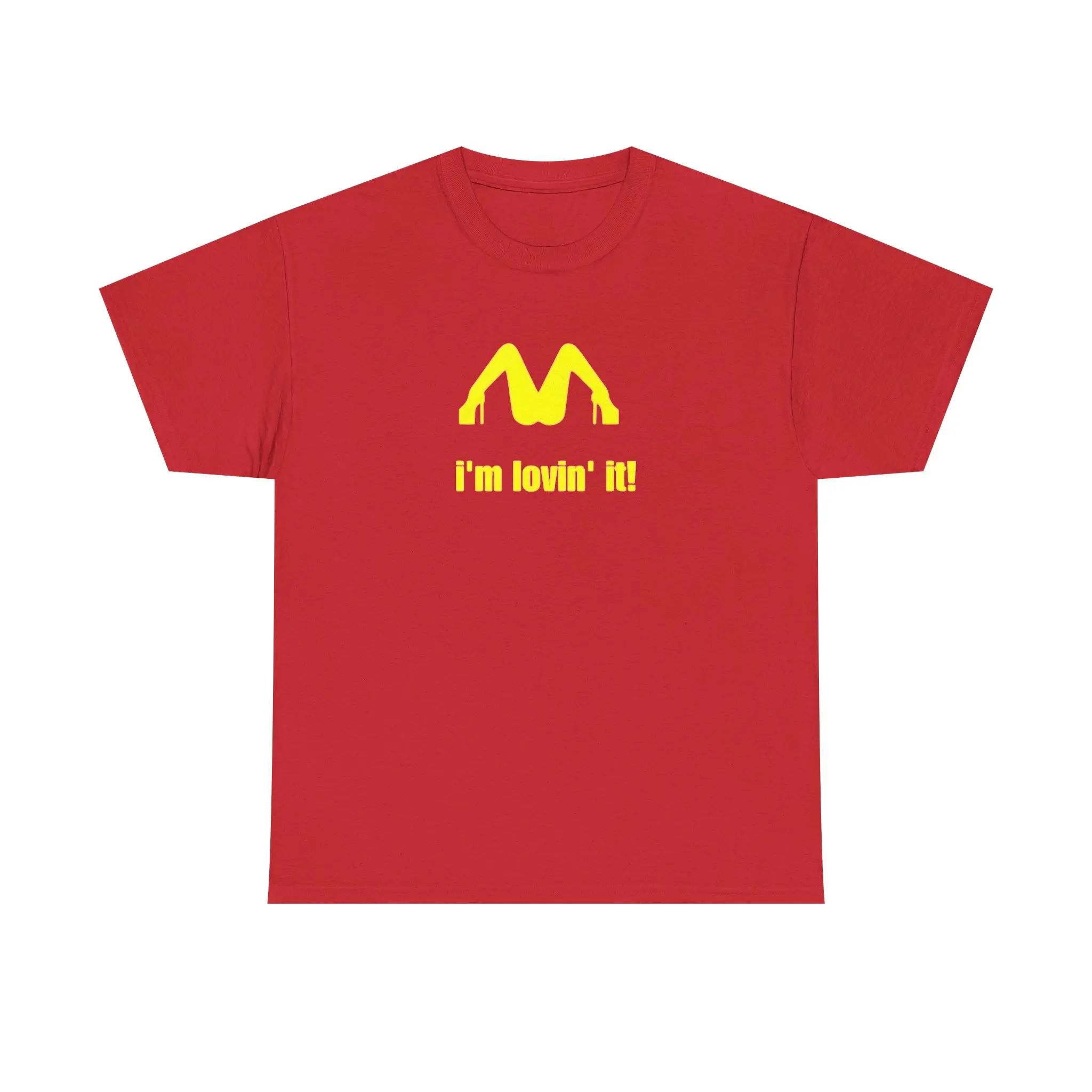 I'm lovin' it! brand parody | Yellow Arched Logo Shirt