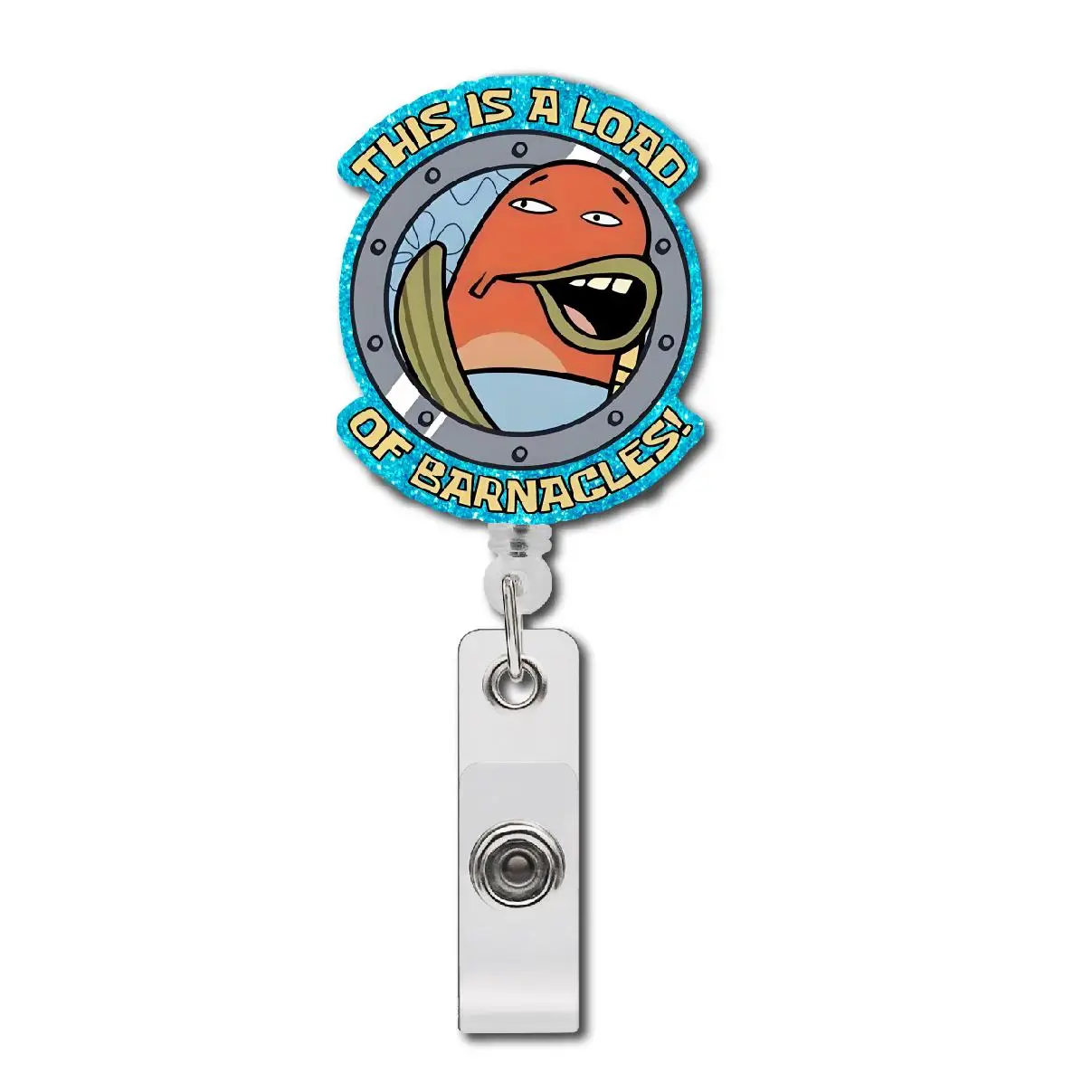 Funny Cartoon Pattern Badge Holder, 1 Count Retractable Badge Reel, Durable Acrylic Badge Holder for Nurse, Doctor