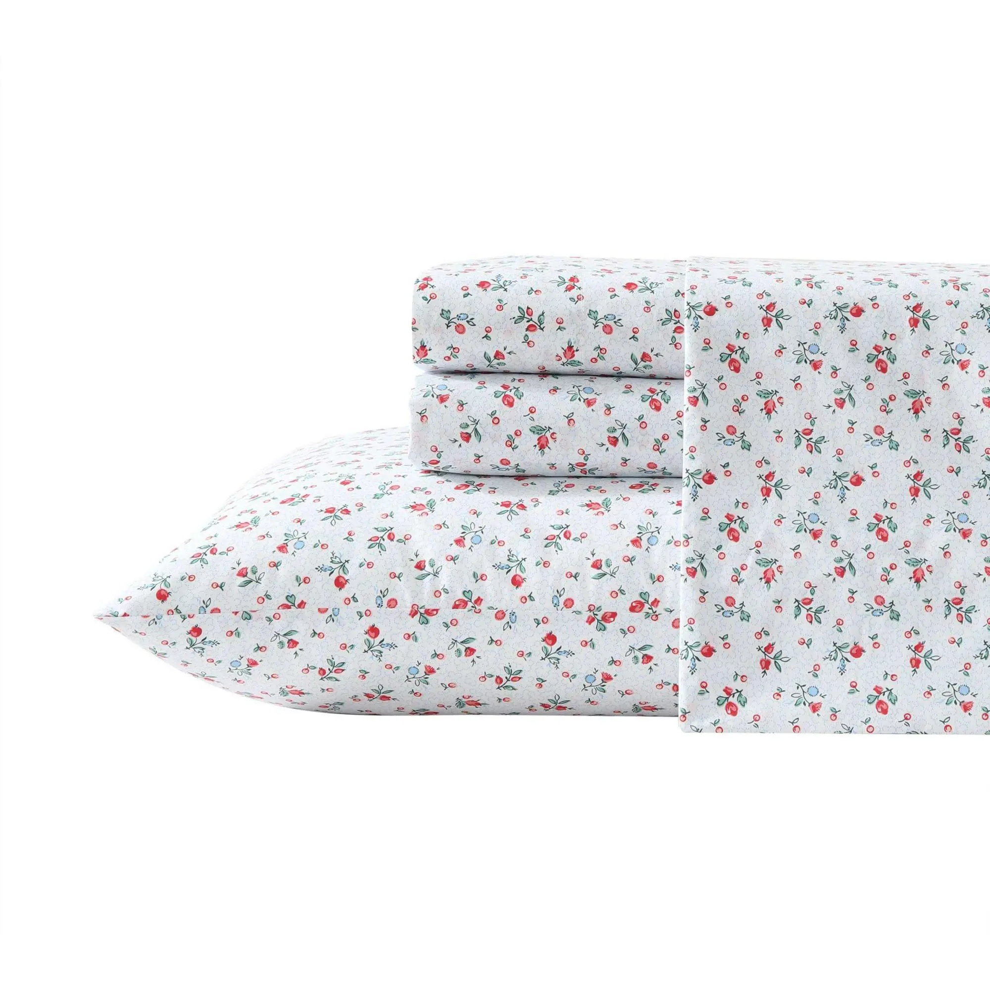 Laura Ashley Aylesmore Ditsy Red-Blue Full Sheet Set