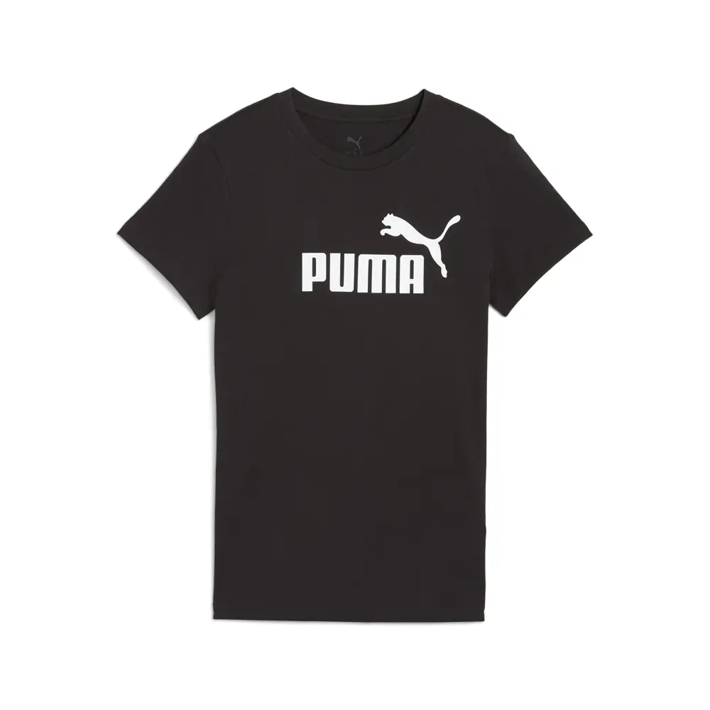 PUMA Womens Essentials Logo Crew Neck Short Sleeve Casual Tops Casual - Black
