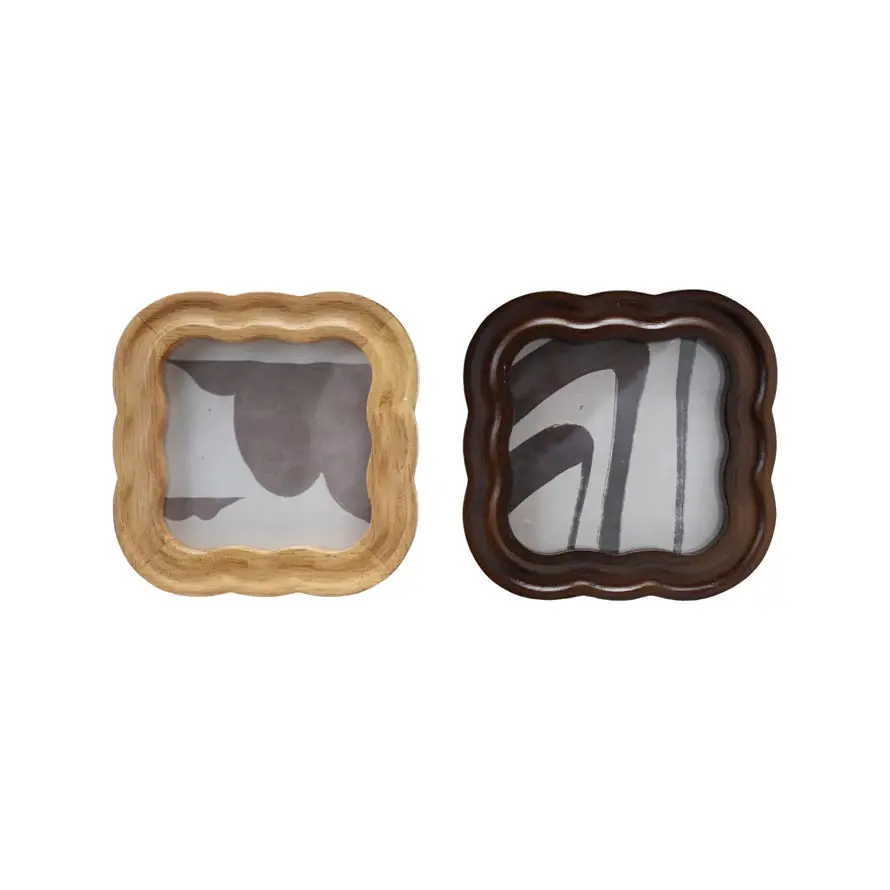 Rubberwood Scalloped Photo Frame 4x4