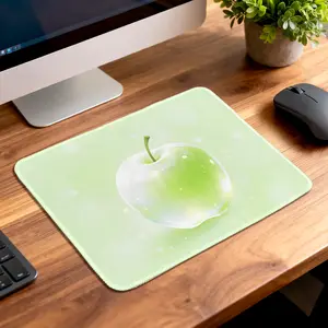Apple Green Mousepad with Reinforced Stitched Edges | Premium Desk Mat, Non-Slip Rubber Base & Smooth Surface for Precise Control | Gaming & Office Mouse Pad