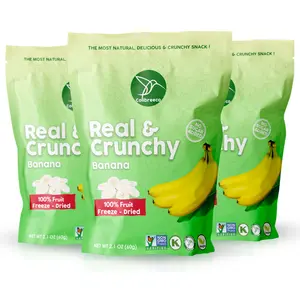 Freeze Dried Fruit Snack, Banana, Real & Crunchy, Non-GMO, Kosher & Vegan, 100% Fruit, No Sugar Added, Excellent for Healthy Snacks & Gluten Free.
