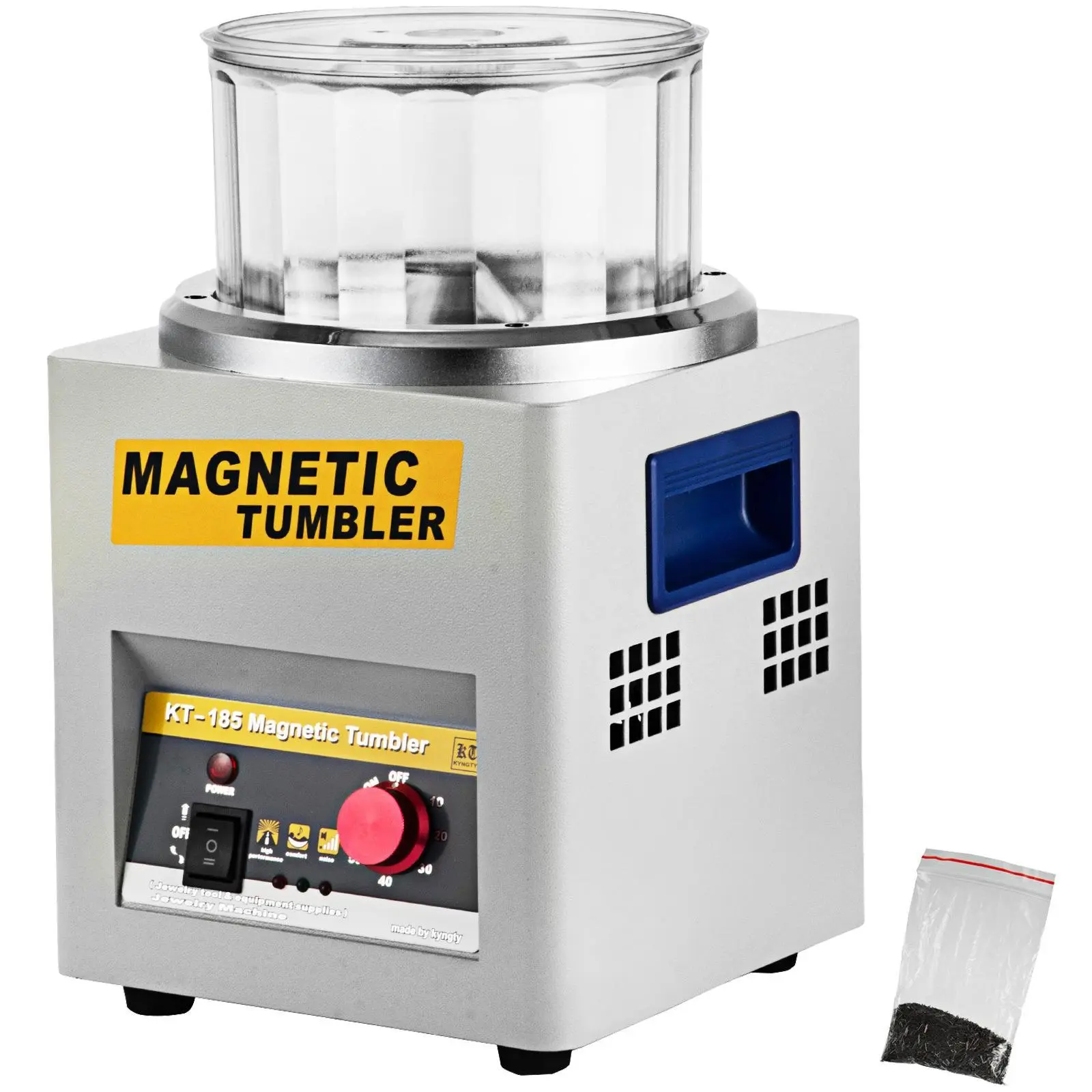 【Backtoschool】VEVOR Magnetic Tumbler,  , 180mm Jewelry Polisher Tumbler,2000 RPM KT-185 Jewelry Polisher Finisher with Adjustable Direction and Time for Jewelry (185mm)