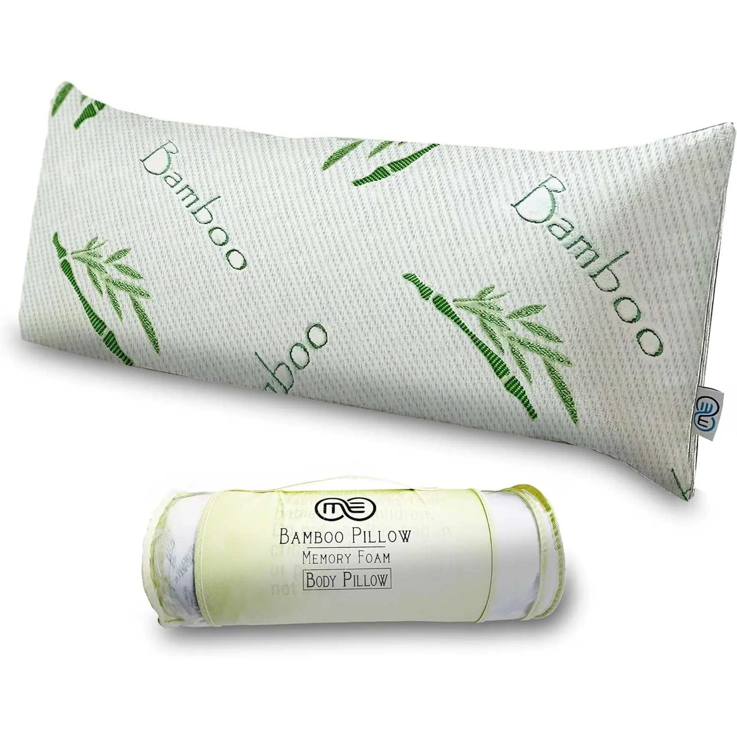 Full Rayon Bamboo Fiber Pillow Memory Foam Body Pillow for Side Sleeper, Huggable Long Body Pillow for Adults with Washable Pillowcase with Zipper, 20x54 Inch