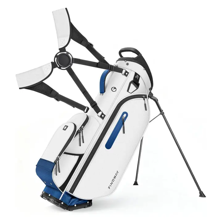 Findway 5-Way Golf Stand Bag, Lightweight Golf Bag for Men and Women with Full-Length Dividers, Multiple Pockets, Padded Dual Strap, and Rain Cover Hood