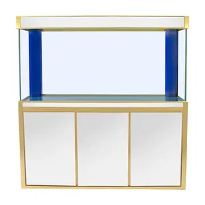 Aquadream Aquarium 175 Gallon Tempered Glass with Built-in Sump Filtration System, LED Light, and Aluminum Frame for Marine Life and Corals
