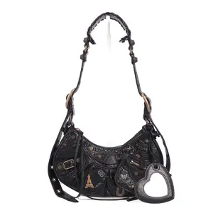 Pre-owned Balenciaga Calfskin Shoulder Bags Black 25607361 hz