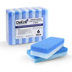 DeEnti Pumice Stones 6pk Professional Grade for Feet Salon Quality Callus Remover Scraper Manicure Pedicure Tools Double Sided Coarse Fine