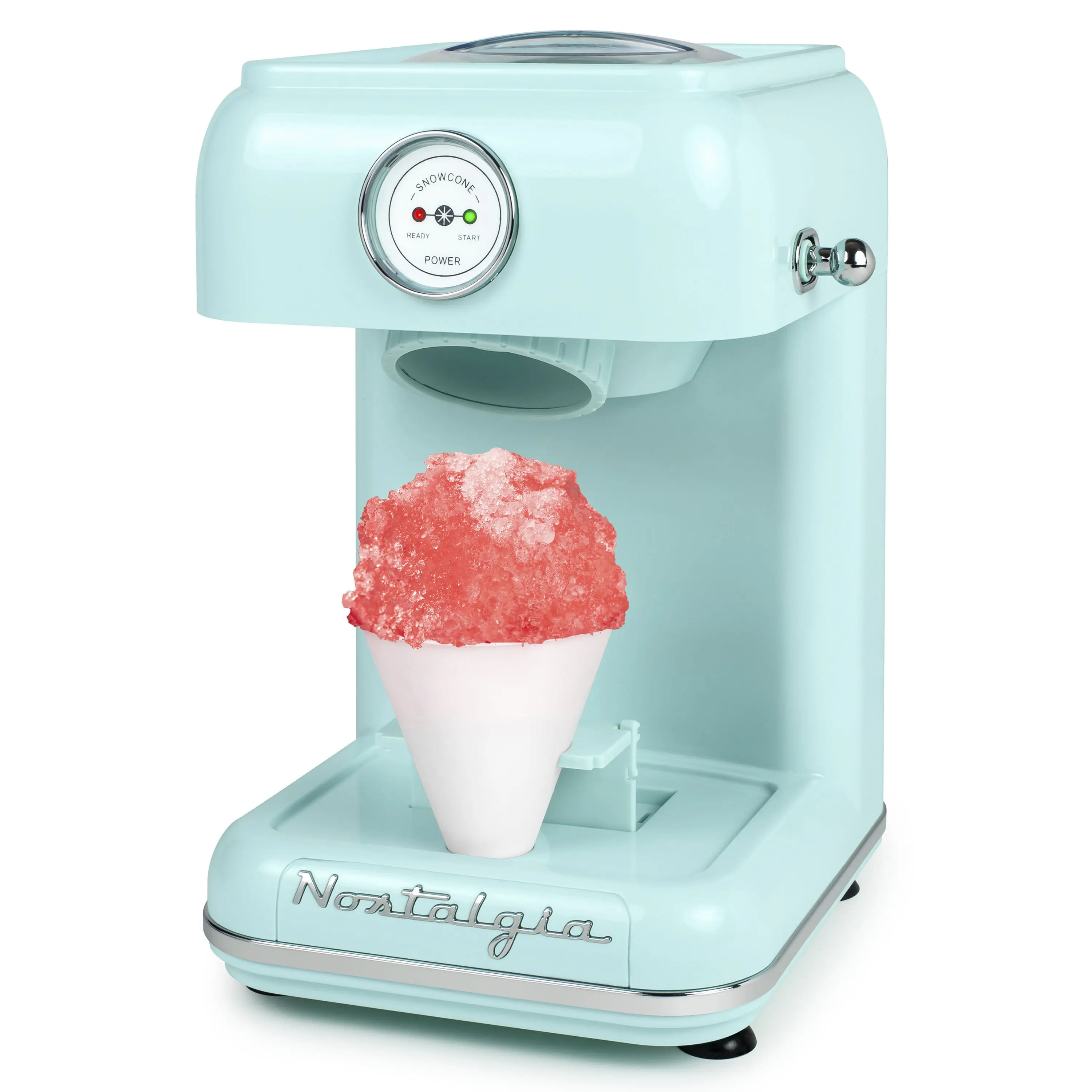 Nostalgia Classic Retro Kitchen Countertop Snow Cone Maker, Ice Shaving Machine with 8 oz. Capacity, Retro Chrome Finish, Steel Blade Nostalgia Classic Retro Kitchen Countertop Snow Cone Maker, Ice Shaving Machine with 8 oz. Capacity, Retro Chrome Finish, Steel Blade