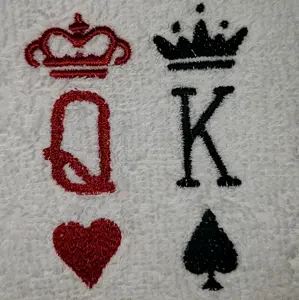 King and Queen Custom Embroidered Design on towel