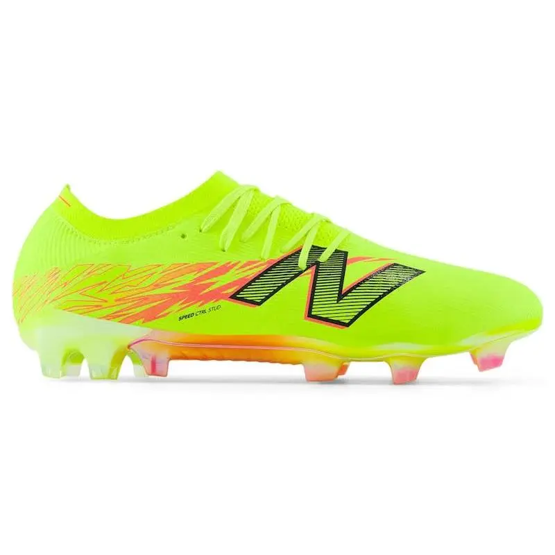 New Balance Furon Elite FG V8 First Edition Hi-Lite Energy Red Firm Ground Soccer Cleats Football Boots Lightweight Speed Shoes Lace-Up Elite Performance Cleats Synthetic Upper TPU Outsole Natural Grass Soccer Shoes Enhanced Ball Control Adult Unisex Foot