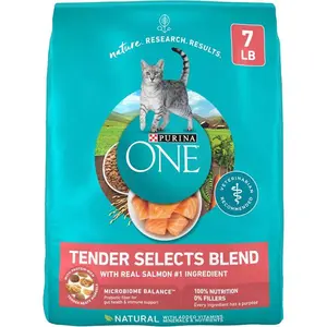 Purina ONE Dry Cat Food Tender Selects Salmon – 7 lb Natural High Protein Cat Food