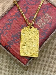 Men's Pendant Necklace, Hip Hop Punk Style Jewelry, 23.6 Inch Dragon Bone Chain, Anti-Color Change, Father's Day Gift