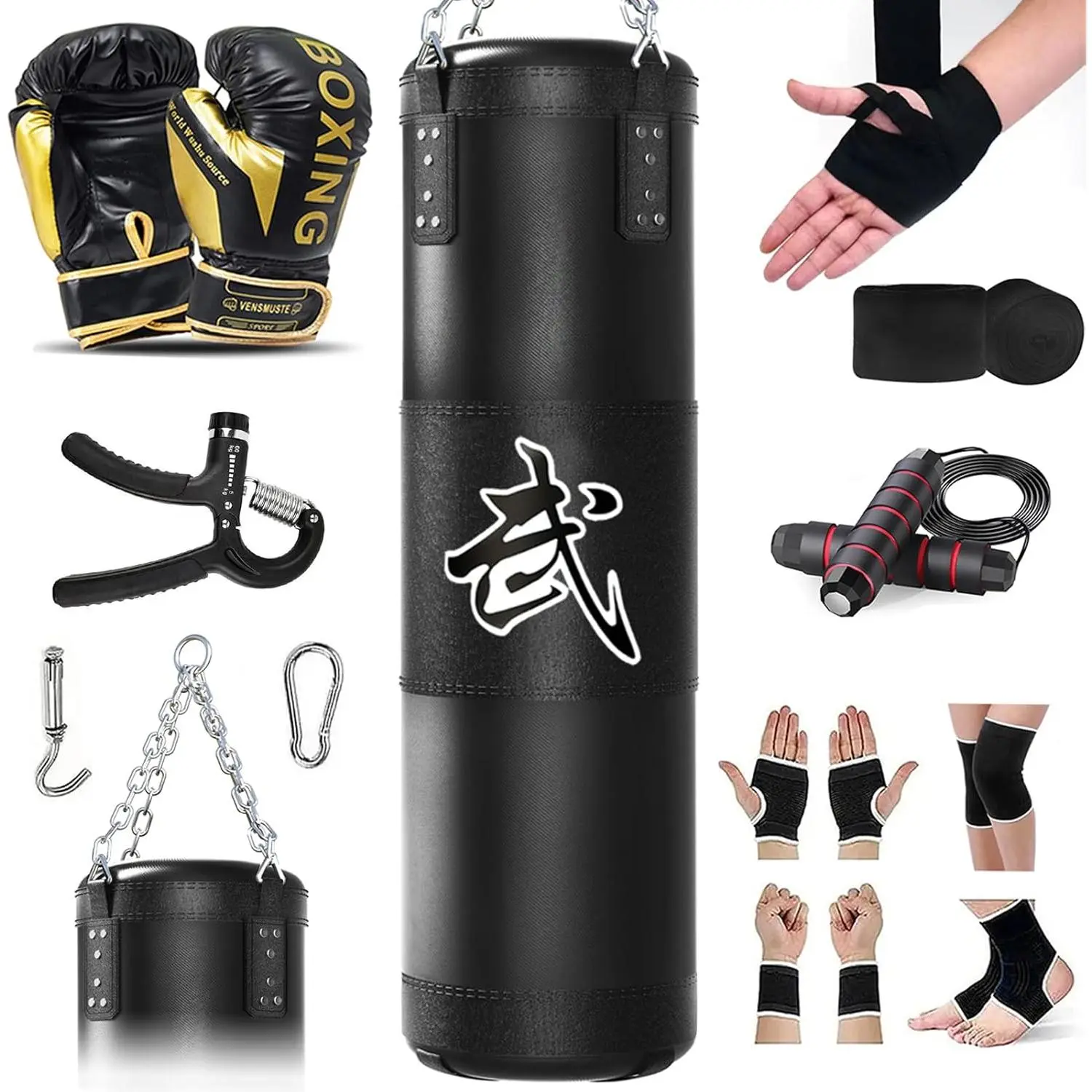 Punching Bag for Adults, 4ft Heavy Boxing Bag Set with 12oz Boxing Gloves, MMA Karate Kickboxing Boxing  Gym Martial Art - Unfilled