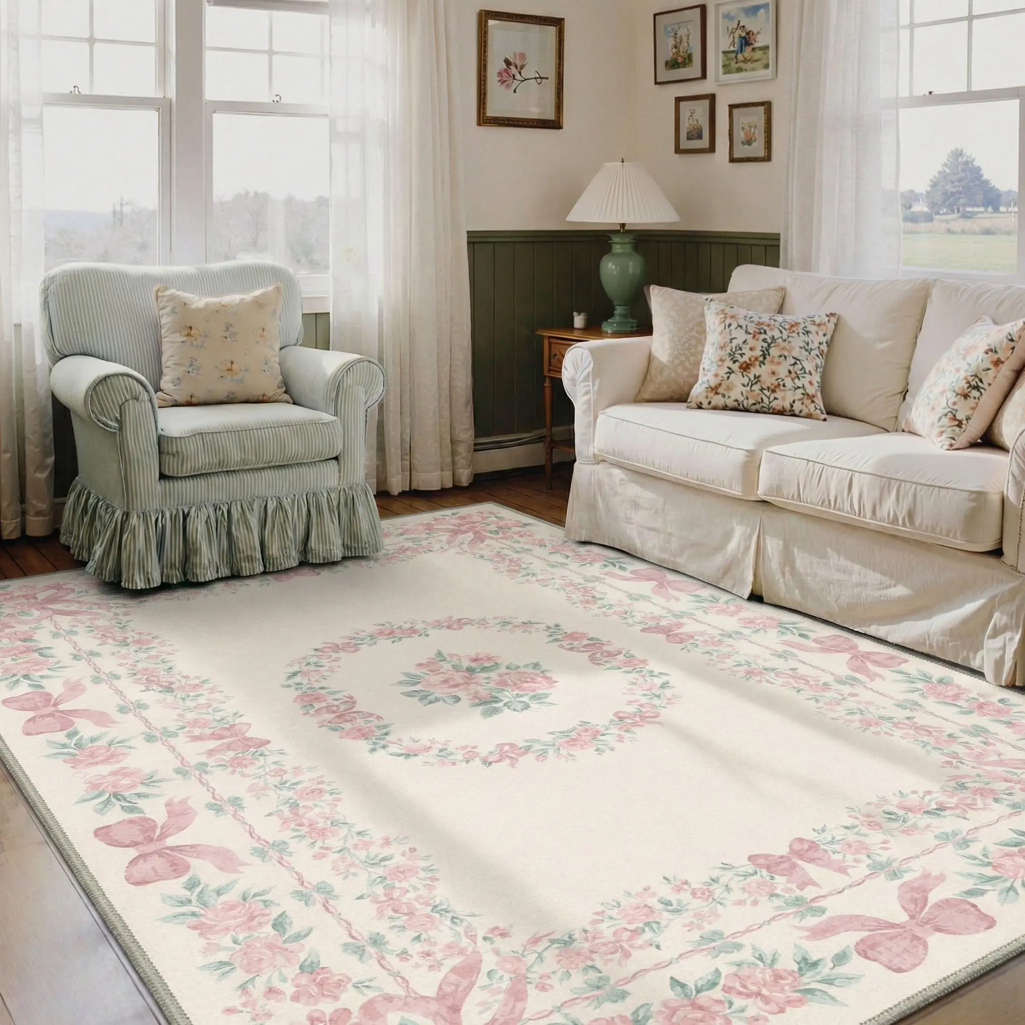 【Back To School】GENIMO Soft Area Rug – Non-Slip, Pet Friendly, Machine Washable Floor Rug, Home Carpet Perfect for Living Room, Bedroom, Kitchen, Hallway Decor ,ARF024-BELOVED