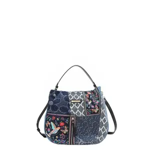 Nicole Lee USA Bosque De Amor Denim Hobo Bag