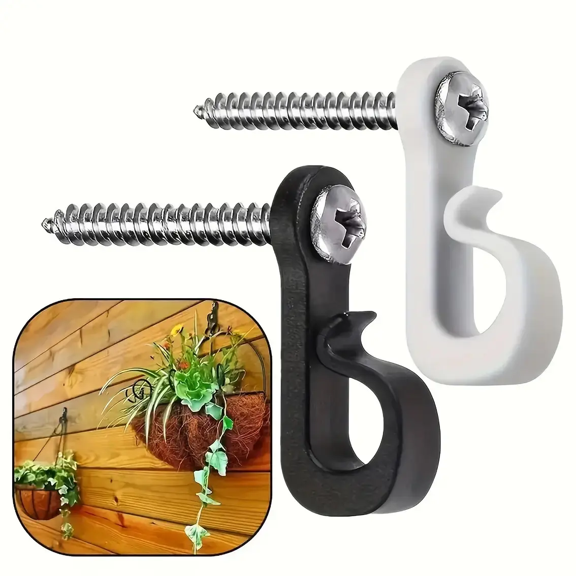 30Pcs Heavy Duty Plastic Safety Hooks Set Screw-in Expansion Anchors with Screws and Wall Plugs No Drilling Multi-Purpose Hanging Clips for Indoor Outdoor Use Christmas Halloween Easter Decorations Plants Wind Chimes and Keychains