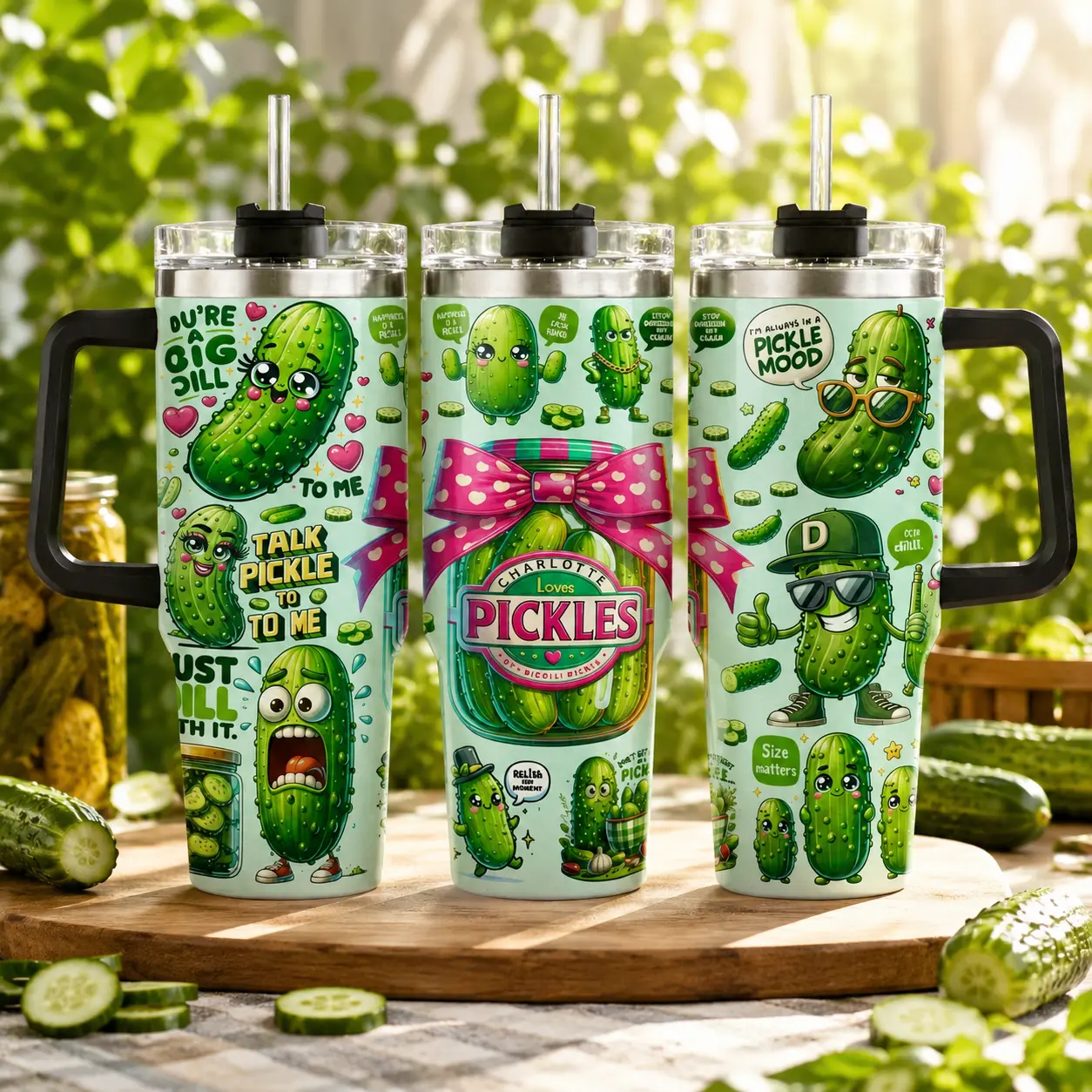 Personalized Pickle Lover Tumbler |   Funny Pickle Jar Travel Mug Gift