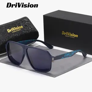 Drivision unisex High-End Craftsmanship fashionable full-frame polarized sunglasses outdoor activities square frame exquisite practical sunglasses UV400.