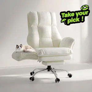 【Summervibes】 Big and Tall Office Chair, Flip Armrests for Pets & Cross Legged Sitting, Executive Ergonomic Computer Gaming Chair with Foot Rest, Premium Tech Fabric Wide Seat Reclining Desk Chair