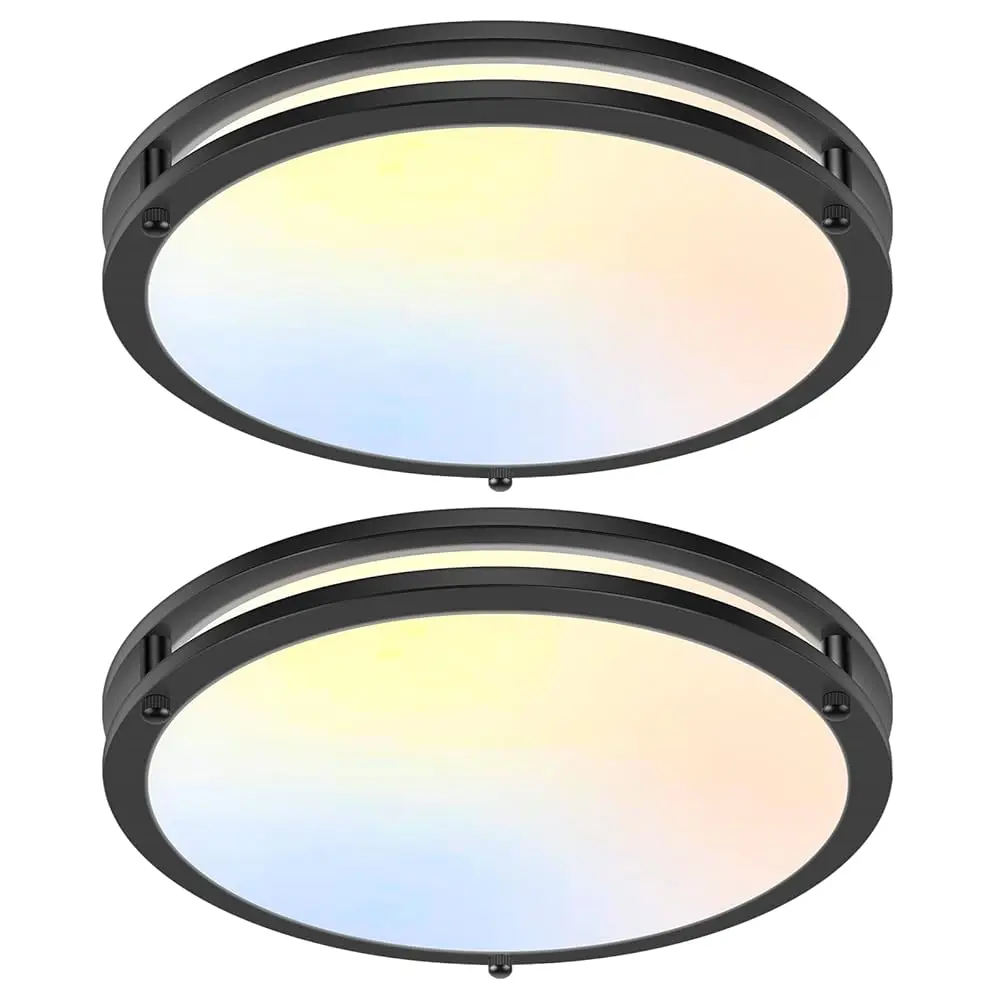 MATULSA 16/18inch LED Flush Mount Ceiling Light, 50W 5600lm Bright Dimmable LED Ceiling Light Fixture, 2700K-6500K Adjusted, Modern Kitchen Light Fixture Ceiling for Living Room Bedroom, Brushed Nickle