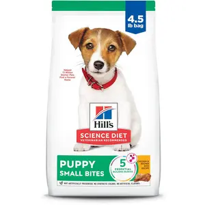 Hill's Science Diet Puppy, Puppy Premium Nutrition, Small Kibble, Dry Dog Food, Chicken & Brown Rice, 4.5 lb Bag