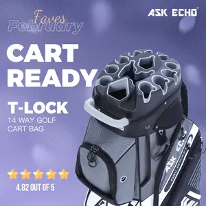 Ask Echo Golf T-LOCK 2.0 14 Way Organizer Dividers Golf Soundless Cart Bag