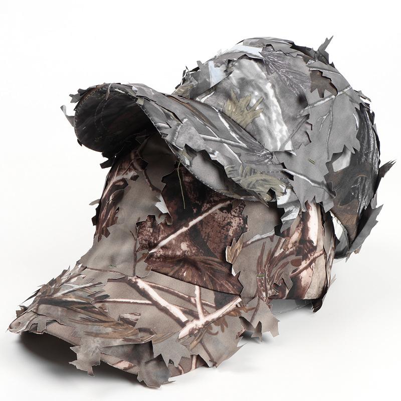 Leaf-Patterned Bionic Camouflage Baseball Cap — American-Style Outdoor Training & Jungle Concealment Hat with Curved Brim and Soft Crown