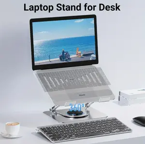 Adjustable All Metal Laptop Stand Foldable Portable Ergonomic Desk Riser, Universal Height Adjustable Multi-Functional Stand for Laptop Tablet Phone, Home Office Travel 2026 Upgraded