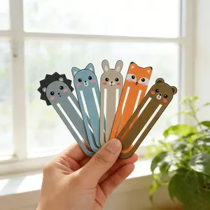 Acrylic bookmark holder, featuring cartoon animal designs such as cute cats, pandas, rabbits, hedgehogs, and foxes, is a thoughtful gift for animal lovers, book lovers, and reading enthusiasts