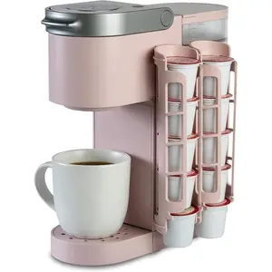 Coffee Pod Holder , Side Mount K Cup Storage, Perfect for Small Counters (2 Rows/For 10 K Cups, PINK)