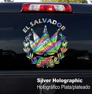 Sticker Escudo EL SALVADOR - Adhesive Vinyl Decal:  escudo guanacos salvadoreños for Motorcycle, Car, Boats, Glass Doors and Walls | Different Sizes and Colors Available | Easy installation