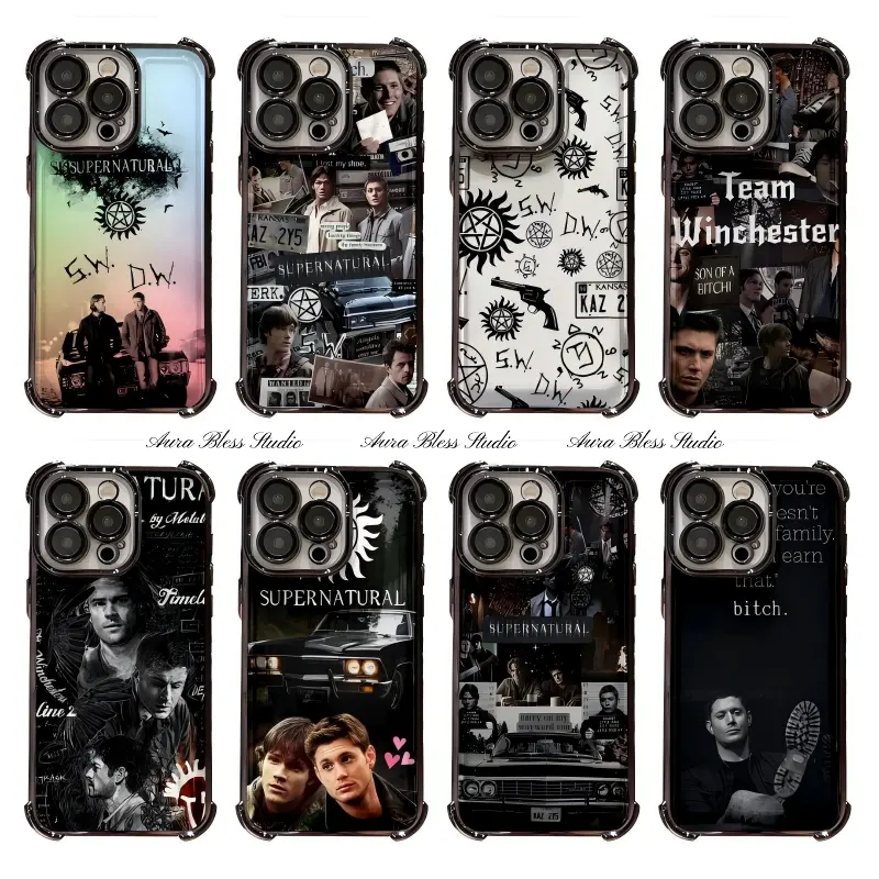Hot Classic TV Dean Sam Supernatural Phone Cases For iPhone 17 Promax Air 16 15 14 Pro Max Plus 13 12 11 Black Transparent Electroplate TPU Shockproof Protective Cover Gifts For Birthday Valentine Christmas Thanksgiving Halloween