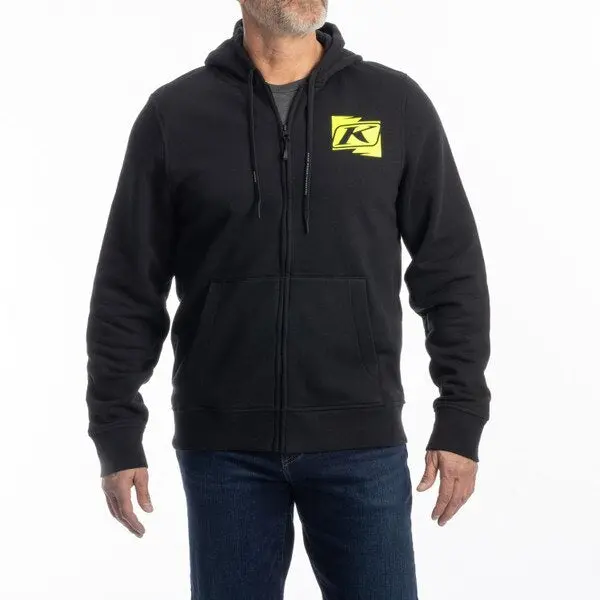 KLIM ELECTRIC FULL ZIP HOODIE - BLACK - HI-VIS